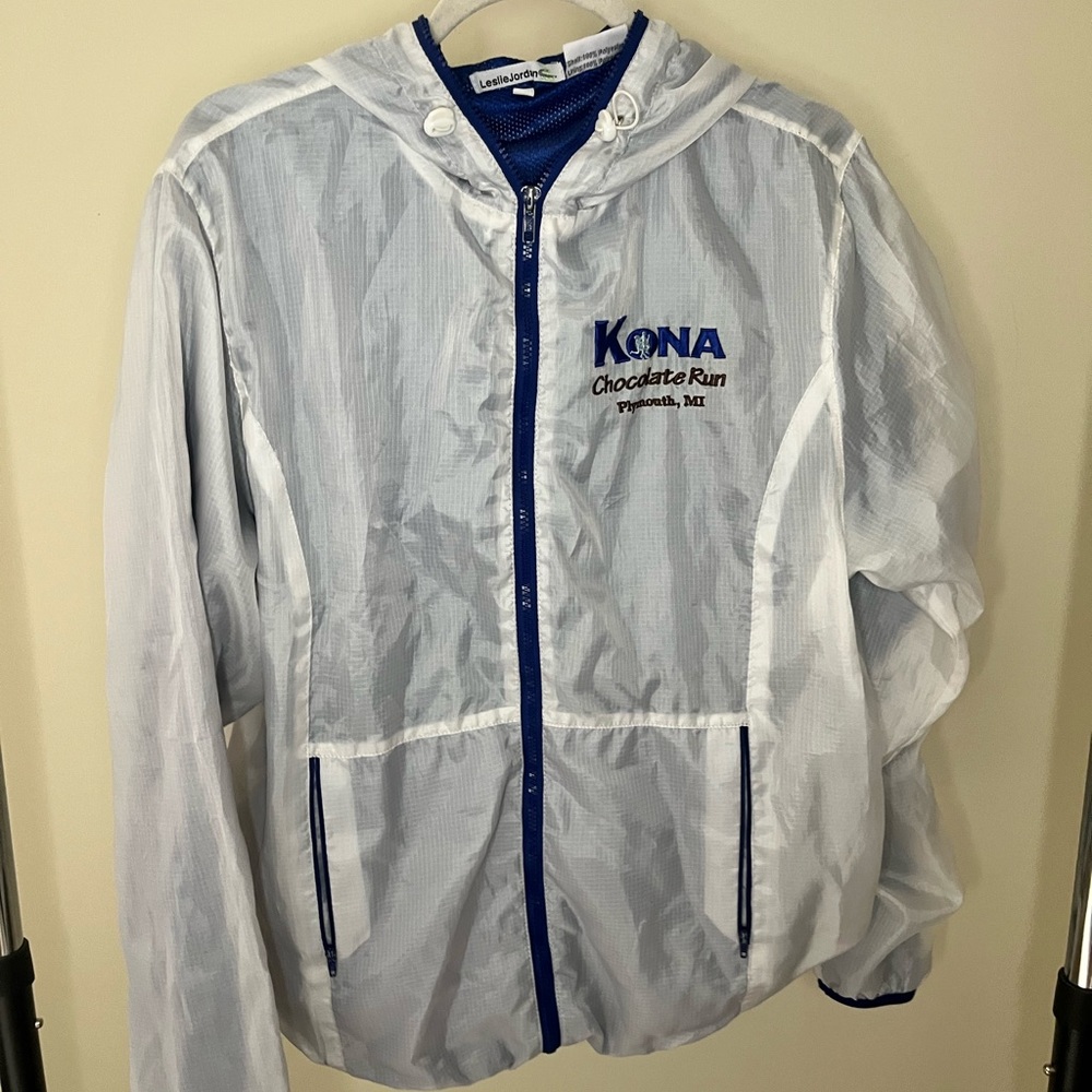 White and Blue Kona Windbreaker Jacket